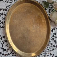 سینی برنجی روسی بسیار قدیمی  مهردار و نشان دار|کلکسیون اشیاء عتیقه|تهران, حشمتیه|دیوار
