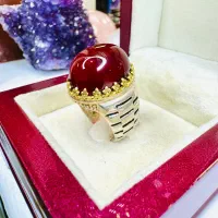 انگشتر فوق لوکس سنگ عقیق سرخ طبیعی اصل معدن خراسان