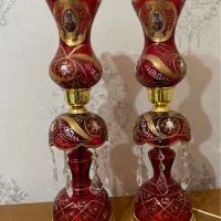 یک جفت شمعدان لاله عباسی