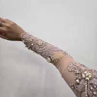 لباس مجلسی لباس شب عقدعروس شیک سنگ دوزی دنباله دار