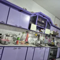 فروش کابینت فلزی و یک عدد هود و آبگرمکن و شیر آب