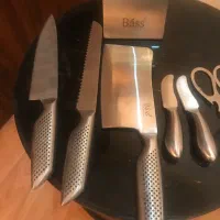 سرویس استیل سیلور برند Bass هشت تیکه کارد و ساطور