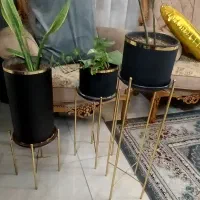 گلدان س عدد با پایه