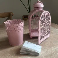 فانوس گلدان جا شمعی اصل ایکیا سوئد صورتی