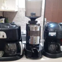دودستگاه قهوه ساز اسپرسو واسیاب صنعتی سالم