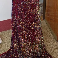 پارچه مخمل پولک دوزی