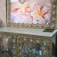 آینه کنسول بسیار سنگین برنجی با ۲بوفه