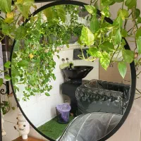 آینه گرد فریم فلز آینه قدی