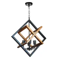 لوستر مدرن چوبی فلزی