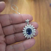 گردنبند نقره با نگین اصلی