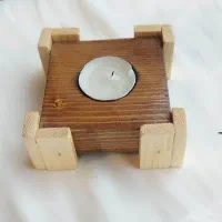 جا شمعی دکوری چوبی|صنایع دستی و سایر لوازم تزئینی|لنگرود, |دیوار