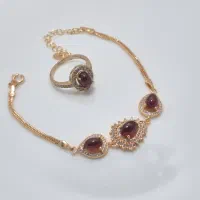 ست دستبند و انگشتر عقیق