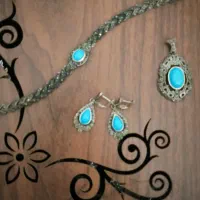 نیم ست نقره 925 سیاه قلم