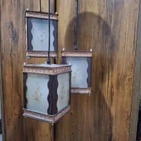 لوستر چوبی سه شاخه اشپزخانه