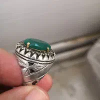 انگشتر عقیق کرزی و زمرد جی|جواهرات|کرج, حیدرآباد|دیوار