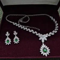 نقره/نیم ست نقره/گردنبند و گوشواره نقره