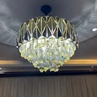 دو عدد لوستر سه بعدی طلایی سایز 55