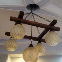 لوستر چوبی ۵شعله