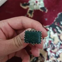 انگشتر عقیق سبز دست ساز