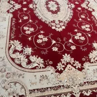 فرش ماشینی ۱۰۰۰ شانه رنک زمینه قرمز