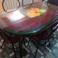 میز و صندلی غذاخوری ۶ نفره فلزی