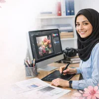 استخدام خانم آشنا به نرم افزار فتوشاپ و word