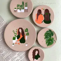 دیوارکوب (بشقاب سفالی) و جاعودی|تابلو، نقاشی، عکس|مشهد, طلاب|دیوار