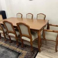 نهار خوری 8 نفره کلاسیک چوب راش|میز و صندلی غذاخوری|تهران, امام زاده حسن|دیوار