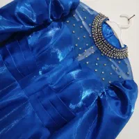 لباس مجلسی . پوشیده . آبی کاربنی . بلند|لباس|آوج, |دیوار