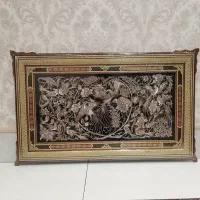 تابلو قلمزنی مسی با قاب خاتم صلیبی مختلف