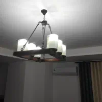 فروش دو عدد لوستر چوبی شیک و سالم