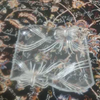 ی شکلات خوری دوعدد سینی شیشه ای