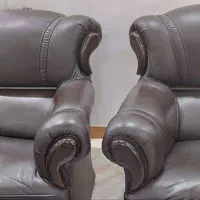 مبل هفت نفره چرم|مبلمان خانگی و میز عسلی|لشت نشا, |دیوار