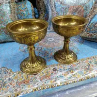 دو عدد جام قدیمی  طلایی رنگ قلم به اندازه 23 سانت|کلکسیون اشیاء عتیقه|خرم‌آباد, |دیوار