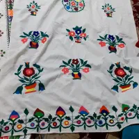 دوعدد پرده گلدوزی|سرویس روتختی|علی‌آباد کتول, |دیوار