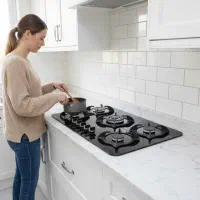 فروش اجاق گاز شیشه ای رومیزی 5 شعله ترموکوبل دار|اجاق گاز و لوازم برقی پخت‌وپز|تهران, شمس‌آباد|دیوار