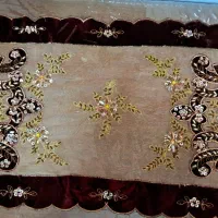 رومیزی ۴تیکه مخمل کارشده