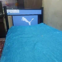 تخت یک نفره فلزی و چوبی