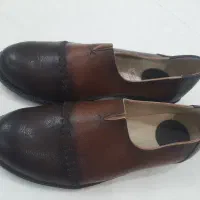 کفش چرم قهوه ای