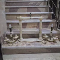 آینه شمعدان سنگ مرمر کاملا سالم