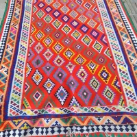 گلیم قشقایی شیراز دستباف چله ابریشم