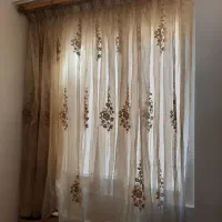 پرده پذیرایی حریر کتان گل برجسته جنس والان تافته|پرده، رانر، رومیزی|تهران, امیریه|دیوار