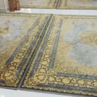 ۴عدد فرش ۹متری ۷۰۰شانه کاشان طوسی طلایی