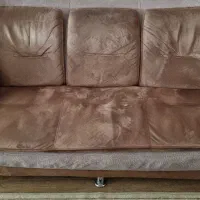 مبل تمام پارچه 7 نفره همراه با میز