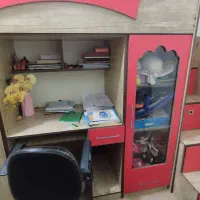 سرویس چوب شامل تخت خواب دوتا کمد و پله های کشویی|تخت و سرویس خواب|محمودآباد, |دیوار