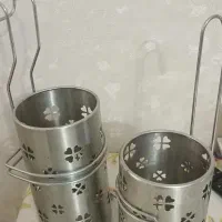 جاقاشقی آبچکان استیل دوتایی با آویز|آب‌چکان و نظم‌دهنده ظروف|تهران, گمرک|دیوار