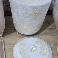 سطل و جا دستمال مخمل دانتل|صنایع دستی و سایر لوازم تزئینی|تهران, خاوران|دیوار