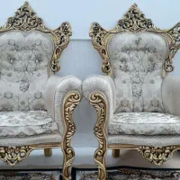 مبل استیل چوب گردو۷نفره بسیار شیک ومحکم