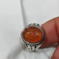 انگشتر عقیق یمنی خطی رکاب دست ساز نقره عیار بالا|جواهرات|اصفهان, رهنان|دیوار