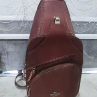 کیف چرم  قهوه‌ای  دستدوز مناسب برای موتور سواران